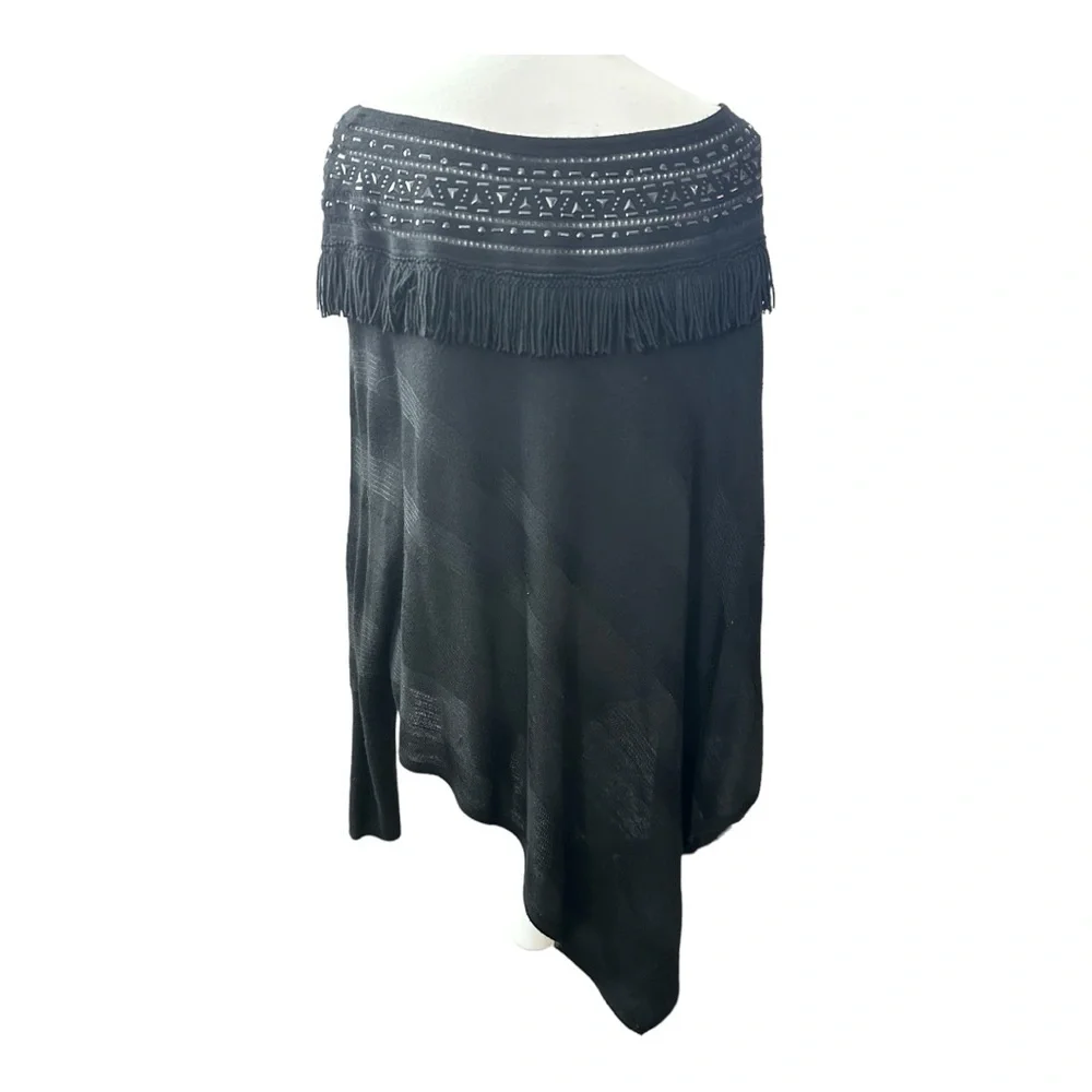 WHBM Beaded Tassel Poncho - Picture 4 of 9